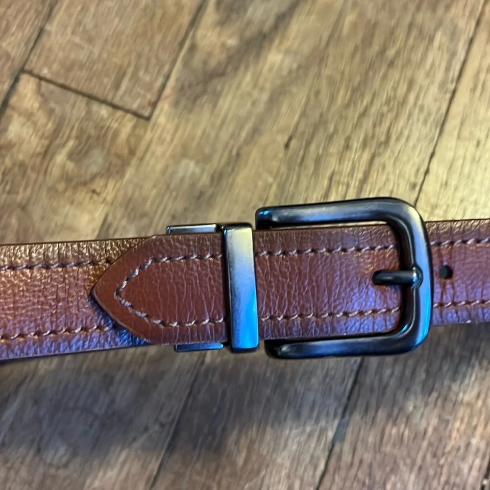 Columbia reversible belt brown black kids Small faux leather